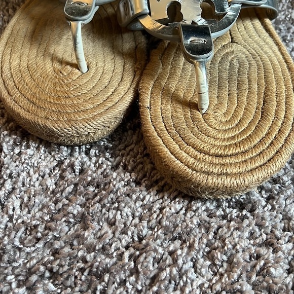 Tory Birch silver espadrille Miller sandals - Picture 3 of 16